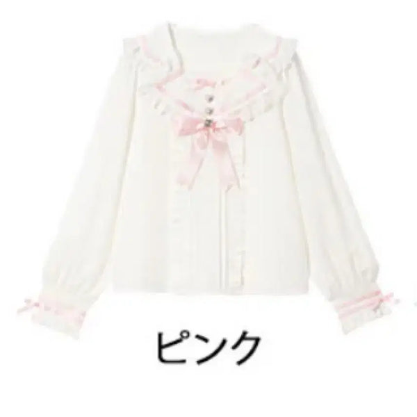 [BUNJANG] Dear My Love Sailor Collar Pink Blouse / 급전 디어마이러브 디마럽 세일러 카라 핑크 블라우스 양지뢰 지뢰계 양산형