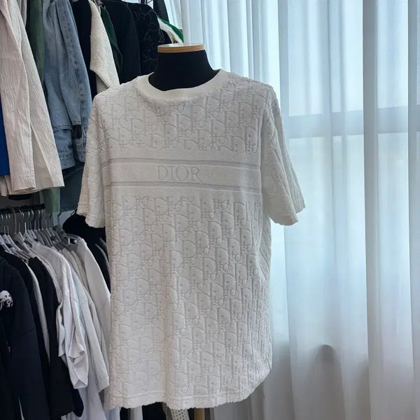 [BUNJANG] Dior Oblique Terry Cotton Jacquard Short Sleeve T-Shirt Size S / 디올 오블리크 테리 반팔 S
