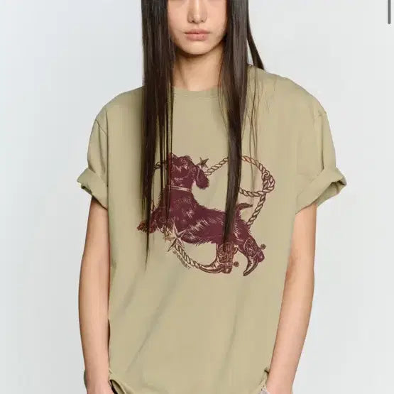 [BUNJANG] Sunburn Project T-Shirt Khaki / 썬번프로젝트 반팔티