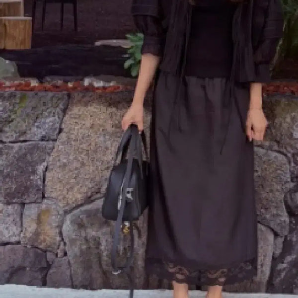 [BUNJANG] Fresh Label Lace Hem Midi Skirt / 프레쉬라벨 치마