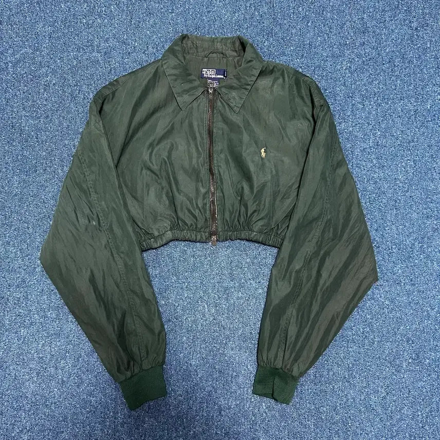 [BUNJANG] Polo Ralph Lauren Cropped Blouson Jacket L Green / 폴로 랄프로렌 크롭 블루종 L