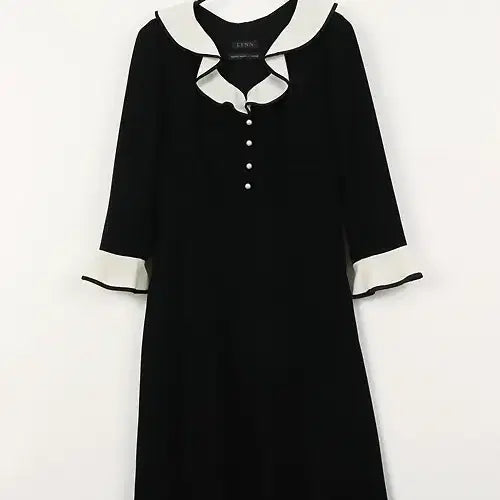 [BUNJANG] LYNN Black Frill Collar Dress / LYNN 원피스(S) 블랙 컬러의 프릴 카라 원피스
