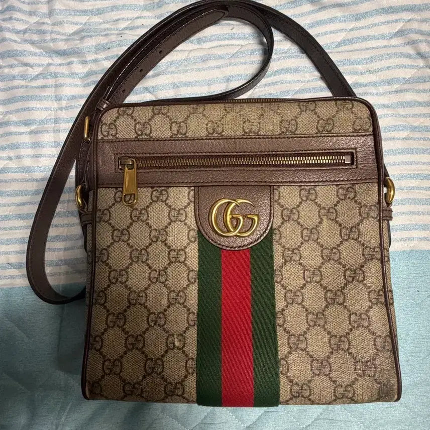 [BUNJANG] Gucci Ophidia GG Small Messenger Bag Beige Ebony / 구찌 오피디아 GG 스몰 메신저백 베이지 에보니