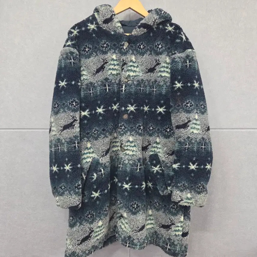 [BUNJANG] L.L.Bean Vintage Nordic Pattern Boa Fleece Hooded Coat / L.L.Bean (엘엘빈) 빈티지 노르딕 패턴 보아 후리스 후드 코트