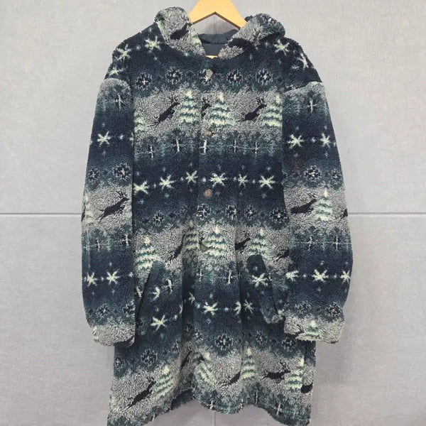 [BUNJANG] L.L.Bean Vintage Nordic Pattern Boa Fleece Hooded Coat / L.L.Bean (엘엘빈) 빈티지 노르딕 패턴 보아 후리스 후드 코트