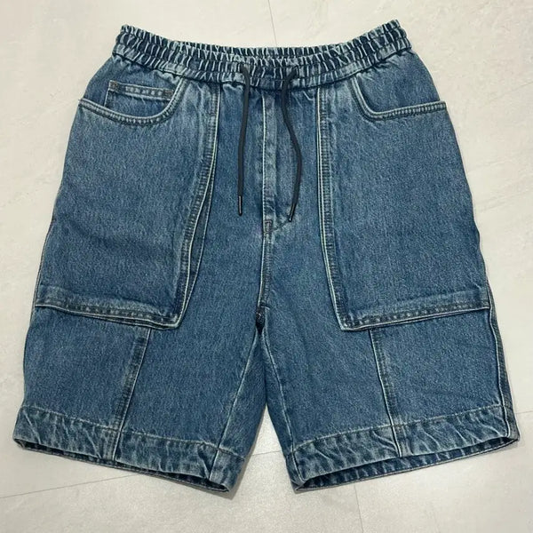 [BUNJANG] Juun.J Snap Detail Outpocket Denim Shorts / [44] 준지 스냅 디테일 아웃포켓 데님 쇼츠 반바지