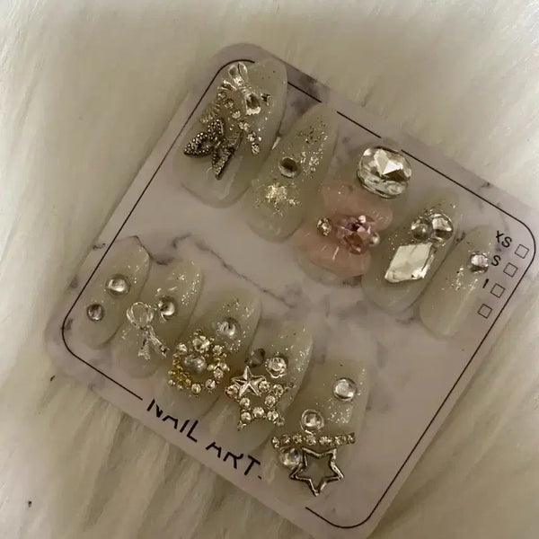 [BUNJANG] Handmade Nail Tips with Embellishments / 수제너일팁