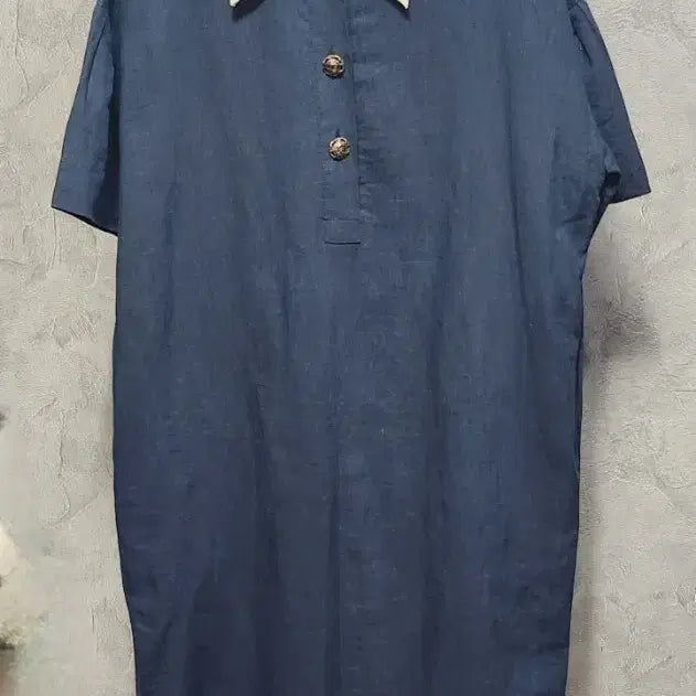 [BUNJANG] Linen Navy Color Long Dress / 린넨  네이비 컬러  원피스