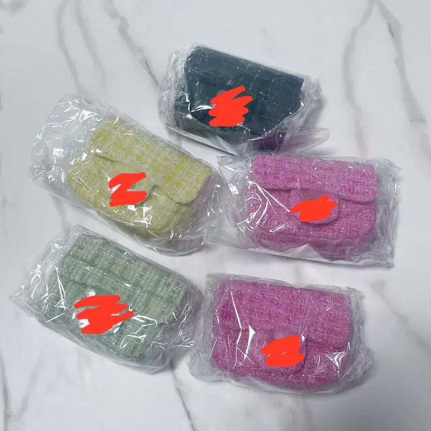 [BUNJANG] Tweed Mini Bag Charm Crossbody Bag / 미니 가방 모양 키링 토트백 백참 트위드 미니 체인백 크로스백(개당)