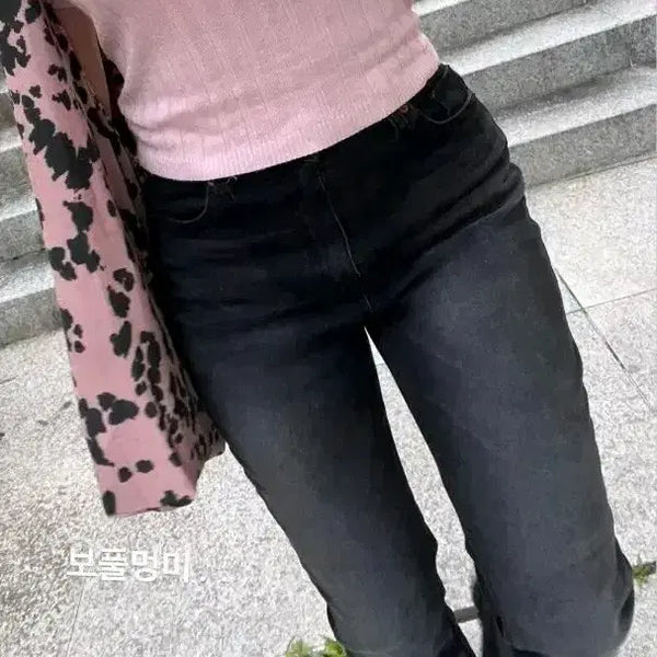 [BUNJANG] OOTJ High Waist Bootcut Black Denim Pants / OOTJ택 하이웨스트 부츠컷 흑청 팬츠 흑청바지 데님