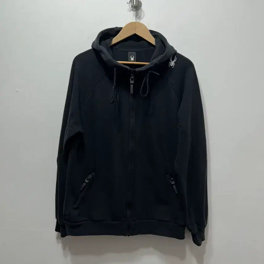 [BUNJANG] Spider Black Hoodie Zip-Up L (100) / 스파이더 후드 집업 블랙 L 100