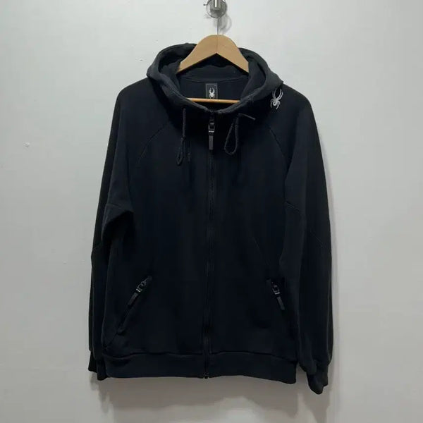 [BUNJANG] Spider Black Hoodie Zip-Up L (100) / 스파이더 후드 집업 블랙 L 100