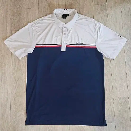 [BUNJANG] Titleist Short Sleeve Golf Wear Shirt Navy White Size 105 / 타이틀리스트 반팔 골프웨어 셔츠 네이비 화이트 105 가슴단면 54