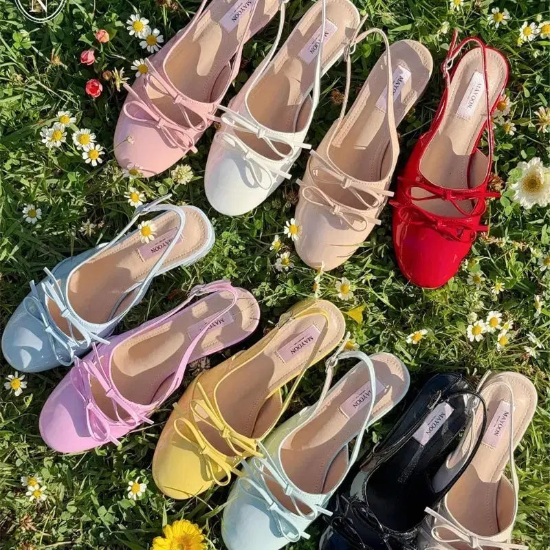 [BUNJANG] Mayyoon Ribbon Slingback Shoes (Skin Beige/White) / 메이윤 제작 리본 슬링백 235 (스킨베이지/화이트)