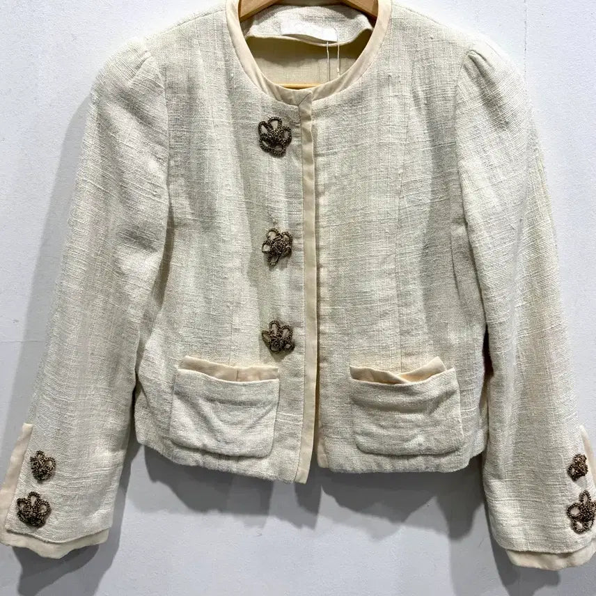 [BUNJANG] Chloe Tweed Jacket Ivory / 끌로에 트위드 자켓 아이보리 매장판