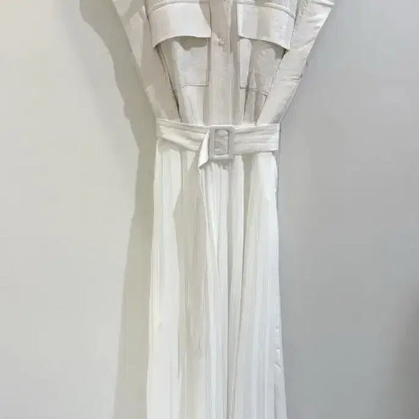 [BUNJANG] Love Some One Linen Pleated Long Dress / 러브썸원 린넨 플리츠 롱원피스 새상품 / 하객룩 상견례룩 / 벨트포함
