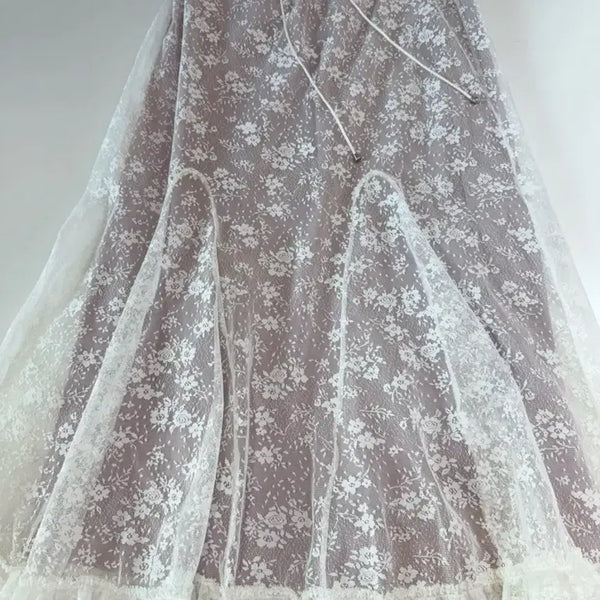 [BUNJANG] FOUNDATION Floral Lace Long Skirt / FOUNDATION 플로럴 레이스 롱 스커트
