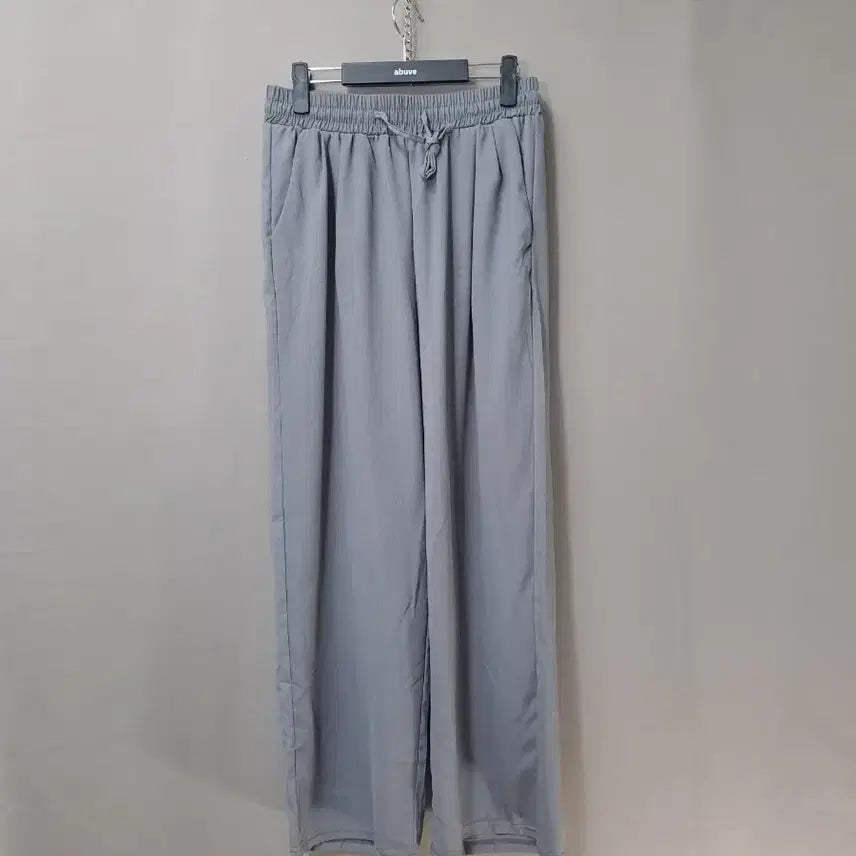 [BUNJANG] Gray Waist Band Wide Pants / 그레이 허리 밴드 와이드 바지
