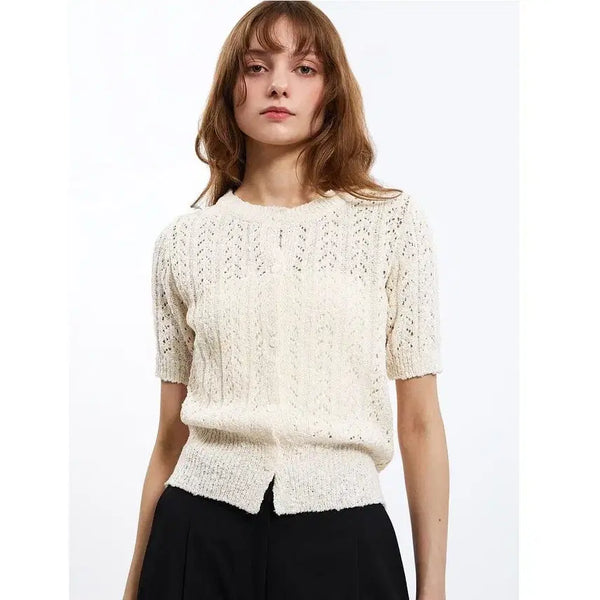 [BUNJANG] SISTINA 24SS Summer Punching Knit Cardigan / 시스티나) 24ss 여름 펀칭 니트 가디건 -44/55