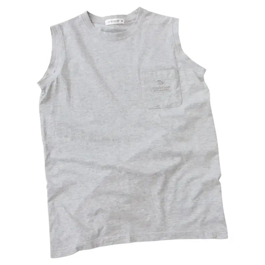 [BUNJANG] Dunlop Motorsport Vintage Grey Pocket Sleeveless T-Shirt (M) / 던롭 DUNLOP 모터스포츠 빈티지 그레이 포켓 민소매 티셔츠 (M)