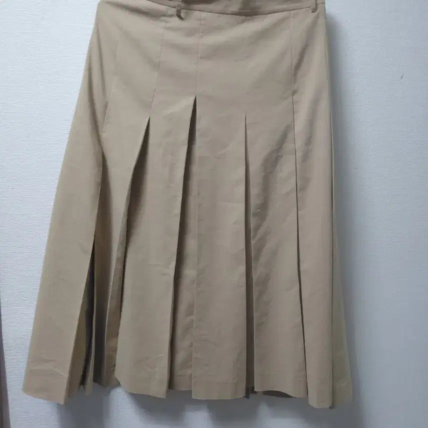 [BUNJANG] Jigott Pleated Long Skirt Beige Size 70 / 지고트치마 70