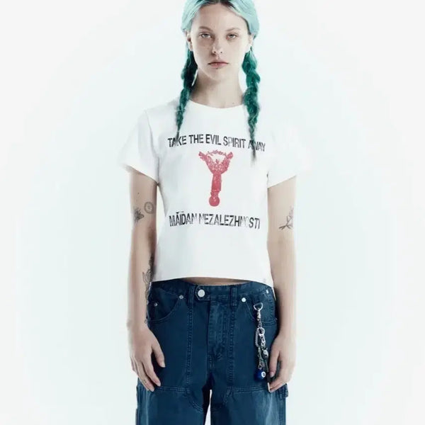 [BUNJANG] The Vinyl House Cropped Graphic T-Shirt Size S / 무신사 더바이닐하우스 크롭 그래픽티셔츠 s사이즈