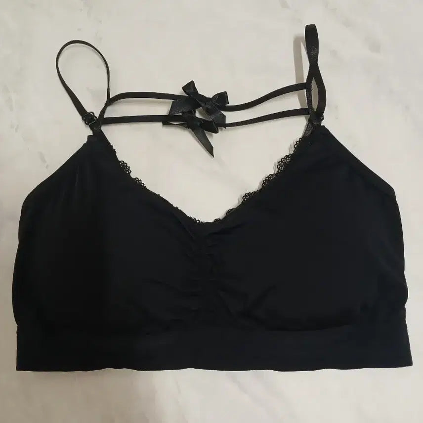 [BUNJANG] Black Ribbon Bralette / 리본 브라렛