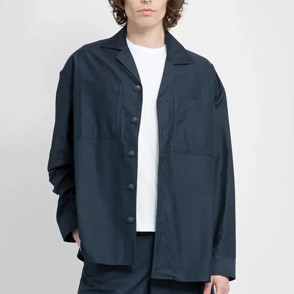 [BUNJANG] Maison Kitsuné Logo Embroidered Oversized Shirt Navy L / 메종키츠네 로고 자수 오버 셔츠 네이비 L