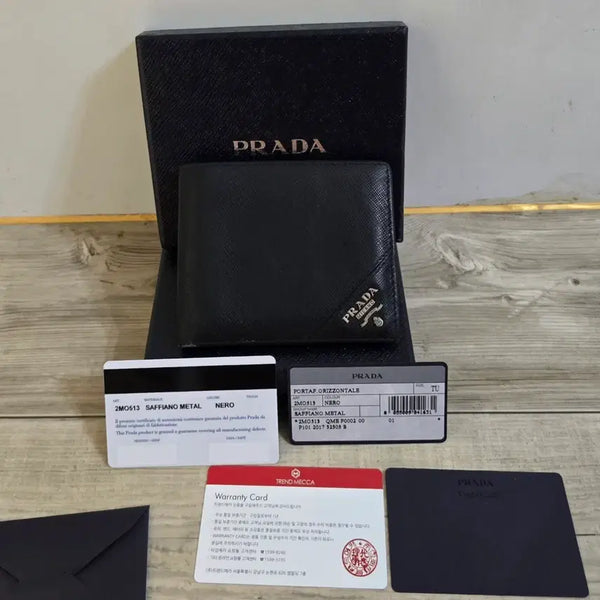 [BUNJANG] Prada Saffiano Leather Wallet Black / [정품/개런티카드]프라다 사피아노 지갑 블랙