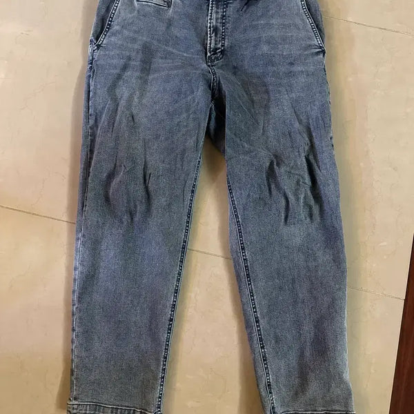 [BUNJANG] Baggy Fit Denim Pants with Elastic Waistband / *바기 청바지 밴드 고무줄 90(XL-2XL/XXL) 스판 팬츠 빅사이즈