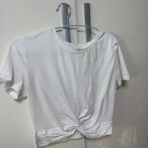 [BUNJANG] ZARA Twisted Crop T-Shirt White / 자라 꼬임 크롭티