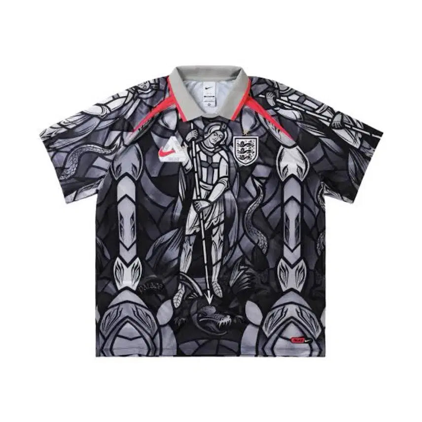 [BUNJANG] Palace x Nike England Short Sleeve Soccer Jersey Pewter Grey Bright Crimson / 팔라스 x 나이키 잉글랜드 숏슬리브 사커 저지 퓨터 그레이 브라이트 크림