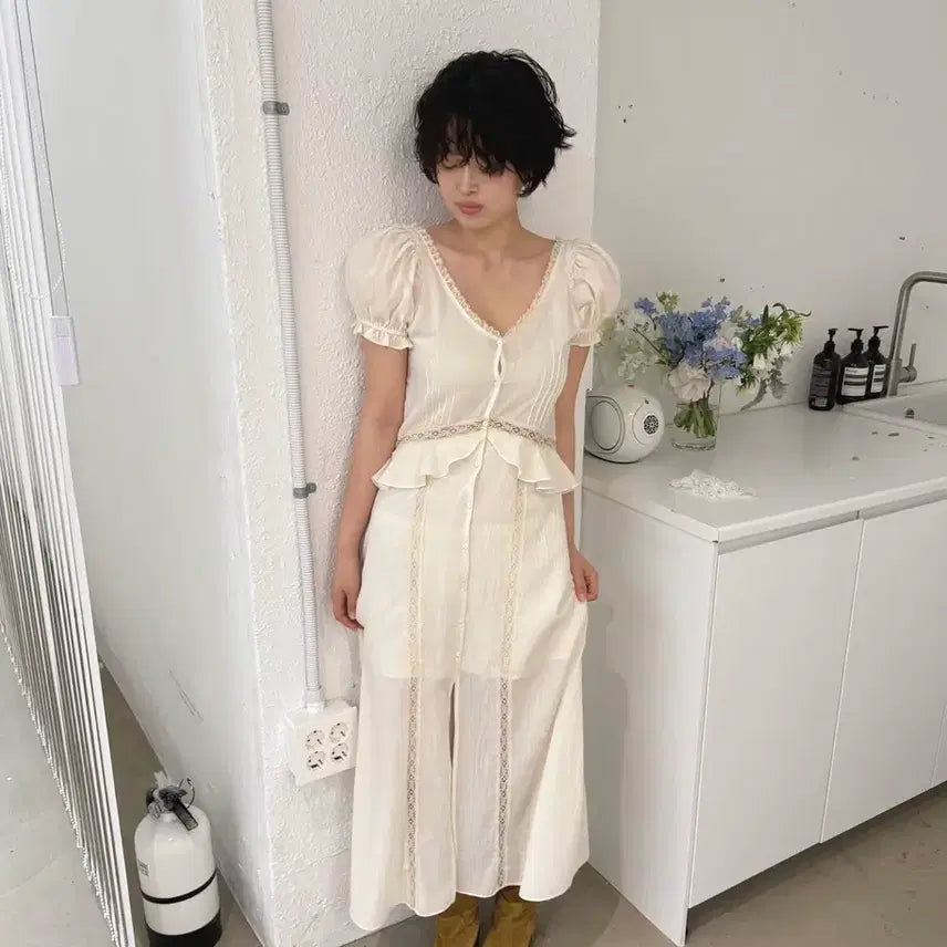 [BUNJANG] Plaetta Lucia Dress Cream S / 새상품) 플래따 134 루시아 드레스 크림 S