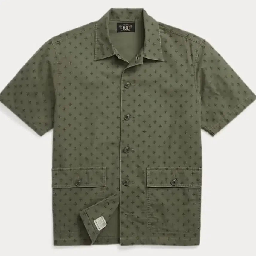 [BUNJANG] RRL Double RL Printed Ripstop Short Sleeve Shirt / rrl 더블알엘 프린트 립스탑 반팔셔츠