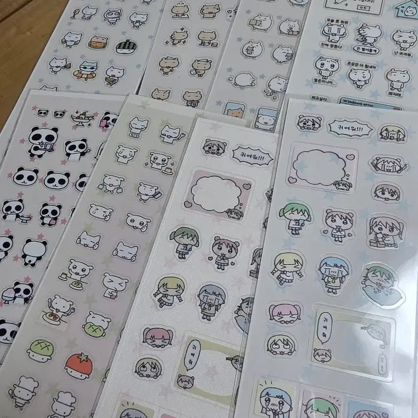 [BUNJANG] Woohee Woohee Stickers Bundle Set (8 Sheets) / 우이 우이님 스티커 처분 8장 일괄