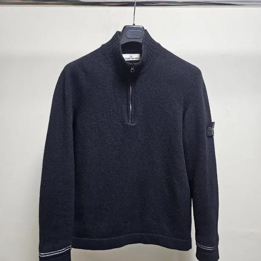 [BUNJANG] Stone Island Half Zip Knit Black XL / 스톤아일랜드 하프 집업 니트