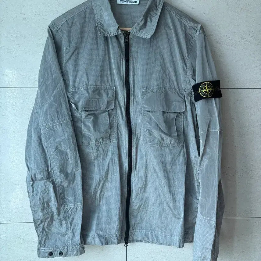 [BUNJANG] Stone Island Nylon Metal Overshirt Ice M / [M] 백화점판 스톤아일랜드 나일론메탈 오버셔츠 아이스