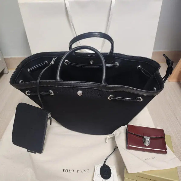 [BUNJANG] Tootie Cookie Bag Small Black + Loquet Wallet Burgundy Bundle Set / 마지막조정>>원가이하,새상품) 투티에 코키백 스몰 블랙+로케지갑 일괄판매