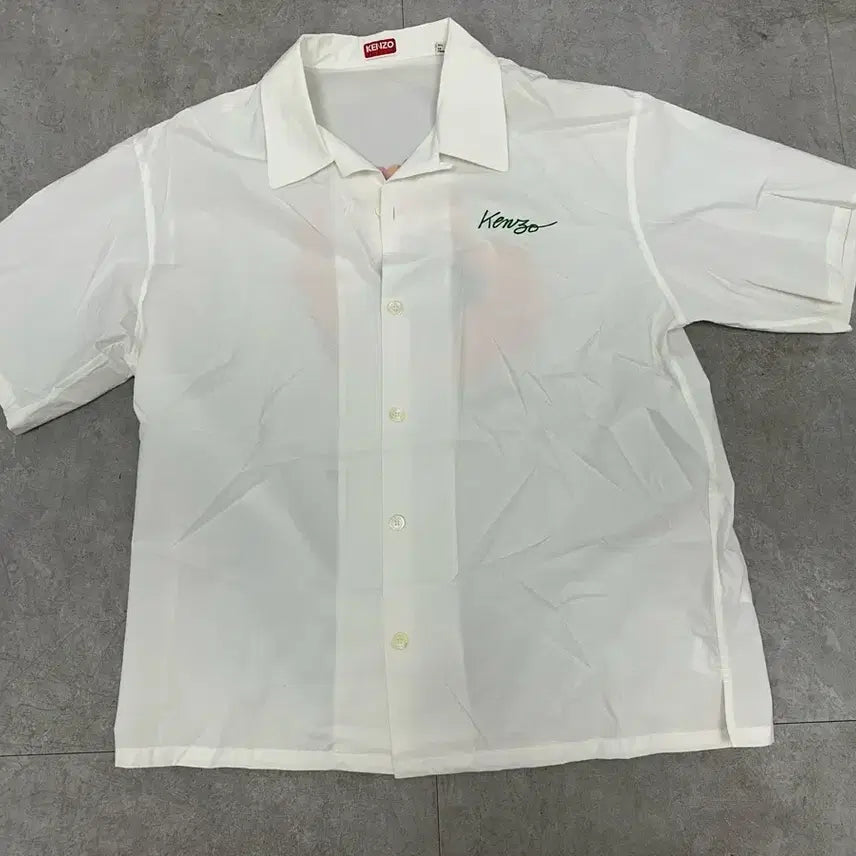 [BUNJANG] Kenzo White Flower Men's Short Sleeve Shirt L / (정품) 겐조 KENZO 정품 화이트 플라워 남성 반팔 셔츠 L사이즈 급처