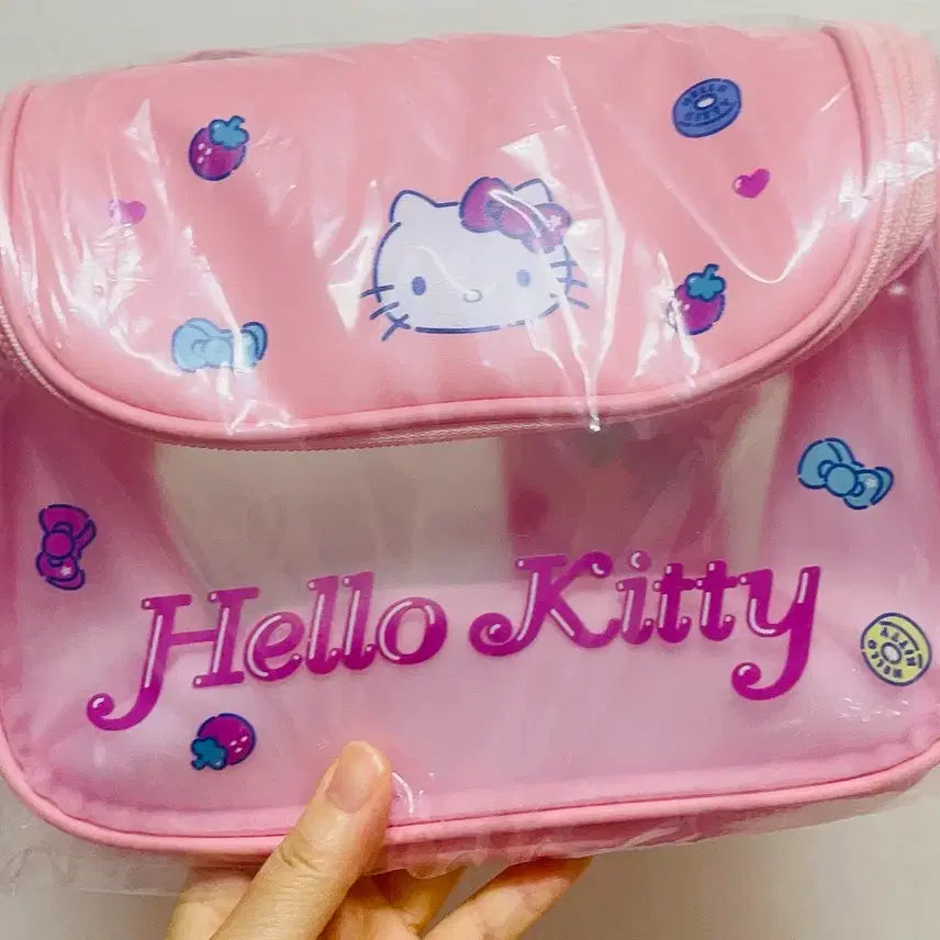 [BUNJANG] Hello Kitty Pink Travel Pouch Handbag / 헬로키티 여행용 파우치 손가방 핑크