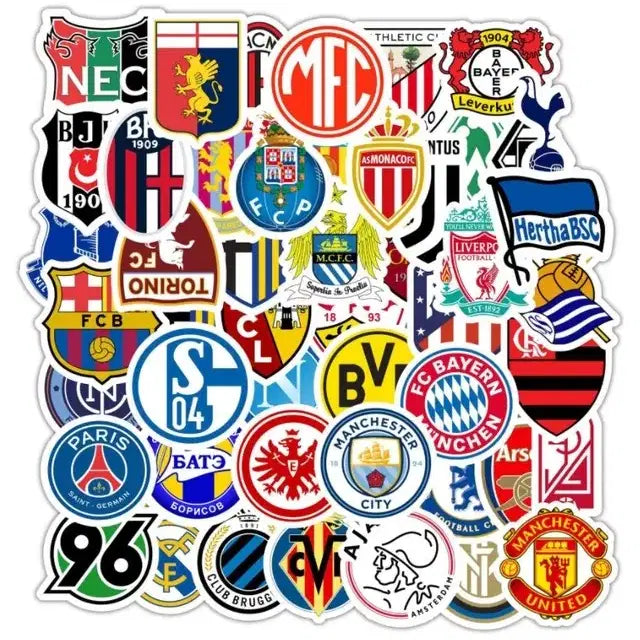 [BUNJANG] 50pcs Soccer Emblem Waterproof Stickers Set / 50장)축구 앰블럼 방수스티커A / 고화질 월드컵 축구 선수 대용량