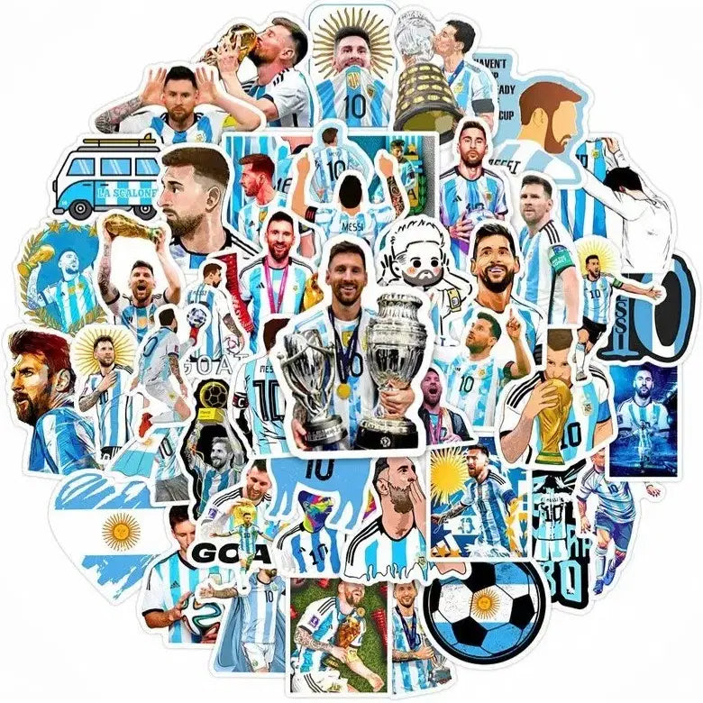 [BUNJANG] 50-Piece Waterproof Messi Waterproof Sticker Set / 50장)메시B 고급방수 스티커 / 고화질 월드컵 축구 선수 대용량 EPL
