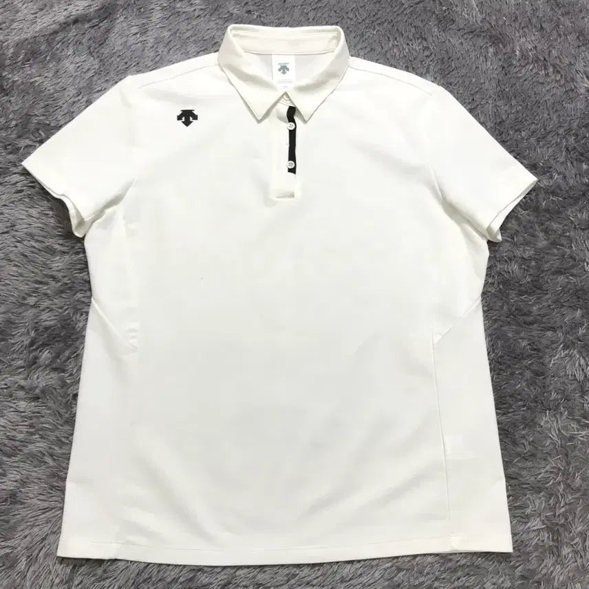 [BUNJANG] Descente Women's White Collar T-Shirt XL (A-Grade) / [여성 XL, A급] 데상트(DESCENTE) 카라 발팔티셔츠@752