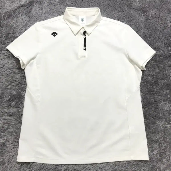 [BUNJANG] Descente Women's White Collar T-Shirt XL (A-Grade) / [여성 XL, A급] 데상트(DESCENTE) 카라 발팔티셔츠@752
