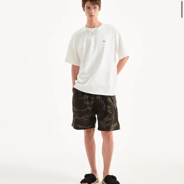 [BUNJANG] Musinsa Nylon Camo & Cotton Beige Shorts Bundle Set (Size 30-32) / 무신사 반바지 새상품 2벌 일괄판매.