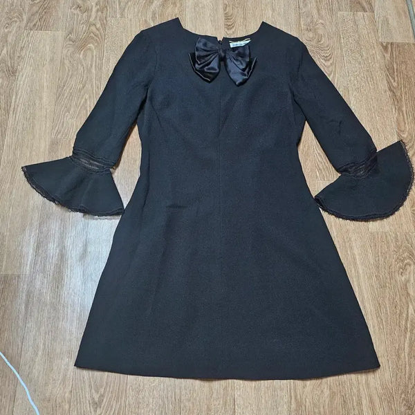 [BUNJANG] Saint Laurent Ribbon Detail Midi Dress / 생 로랑 리본 장식 원피스
