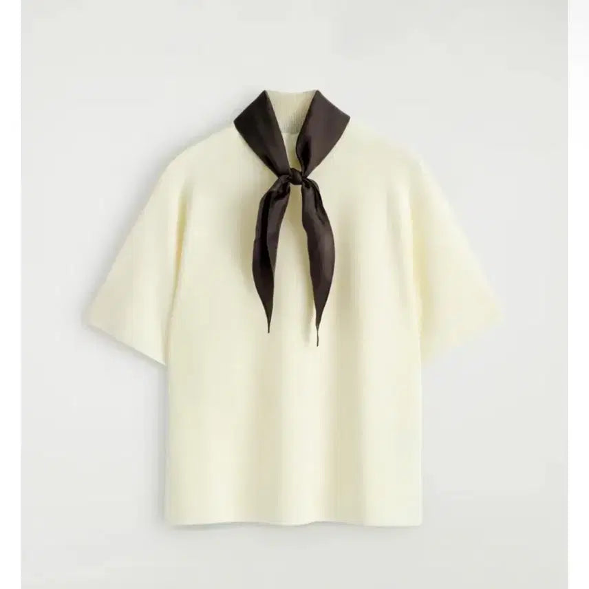 [BUNJANG] COS Merino Wool T-shirt with Scarf Detail (L) / cos 코스 스카프 디테일 메리노 울 티셔츠 (L)