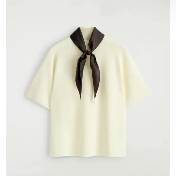 [BUNJANG] COS Merino Wool T-shirt with Scarf Detail (L) / cos 코스 스카프 디테일 메리노 울 티셔츠 (L)