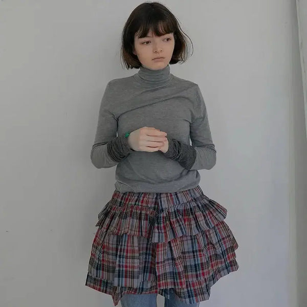 [BUNJANG] No Content Check Frill Mini Skirt / 노컨텐츠 no content 체크 프릴 미니스커트