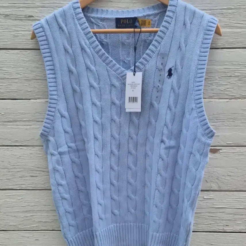 [BUNJANG] Polo Cable Knit Vest Unisex / 폴로꽈베기 니트조끼 새상품(남녀공용)